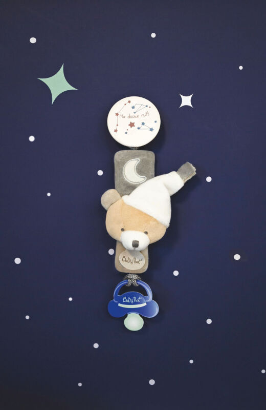  - les luminescents attache-sucette ours gris beige 